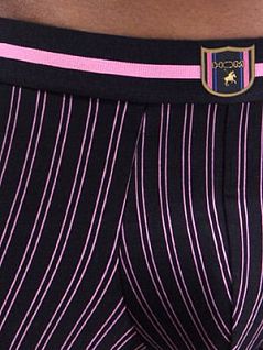 Мужские черные трусы хипсы в нежную розовую полоску HOM Smart Stripes 02175cK9